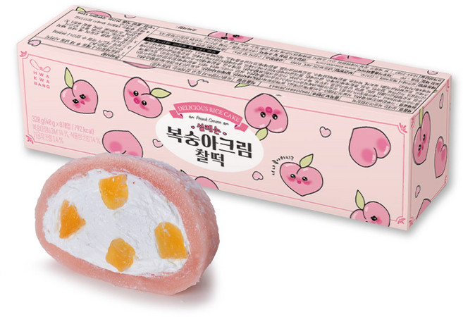 화과방 설레는 복숭아크림찰떡(40gx8개입) / 피치 생크림 개별포장, 1세트, 320g