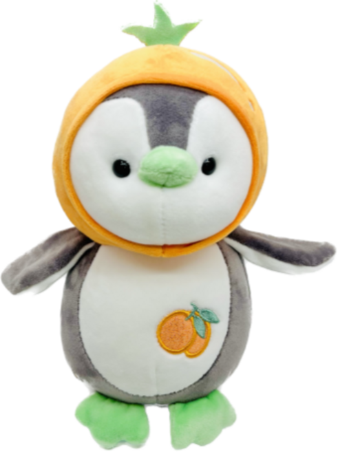 제주 감귤 펭귄인형 동물 캐릭터 애착인형 생일선물 감성 소품, 1개, 15cm