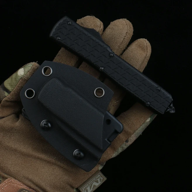 마이크로 EDC 기술 ﻿ JK SL UT 나이프 새틴 표면 블루 레드 D2 강철 경도 항공 알루미늄 핸들, 05 Double-Edge, 1개