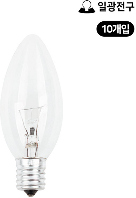 일광 투명 백열 촛대구 40W E14 - 10개입 세트