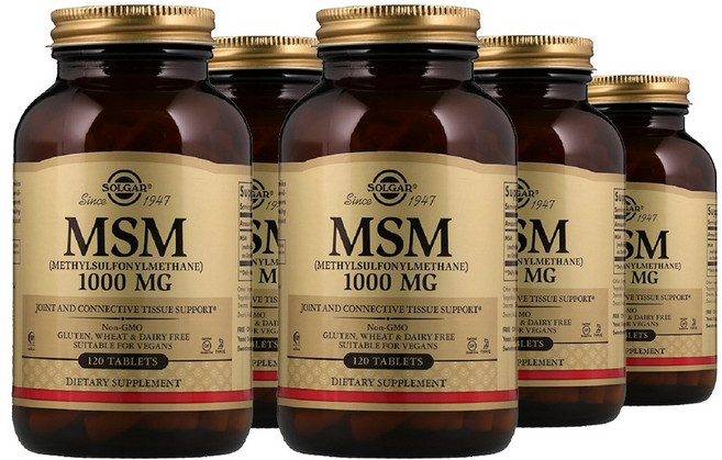 [정품 미국 배송] 솔가 MSM 식이유황 1000mg 120정 Solgar MSM 1000 mg (120 Tablets), 600정, 1세트