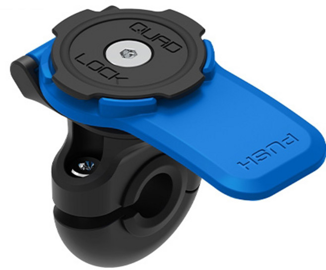 쿼드락 Motorcycle Scooter Mirror Mount V2 스마트폰 거치대 QUADLOCK 모터사이클 스쿠터 미러 마운트 V2, 블랙/블루, 1개
