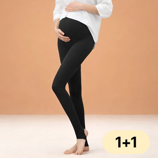 [1+1] 빅사이즈 임산부 레깅스 편안한 복부 입체 고탄력 기모 스타킹
