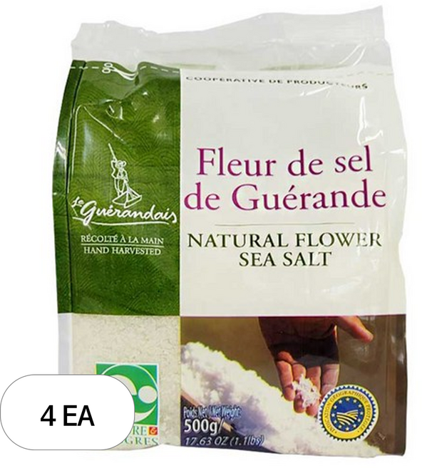 르게랑데 토판 천일염 플뢰르 드 셀 폴리백, 4개, 500g