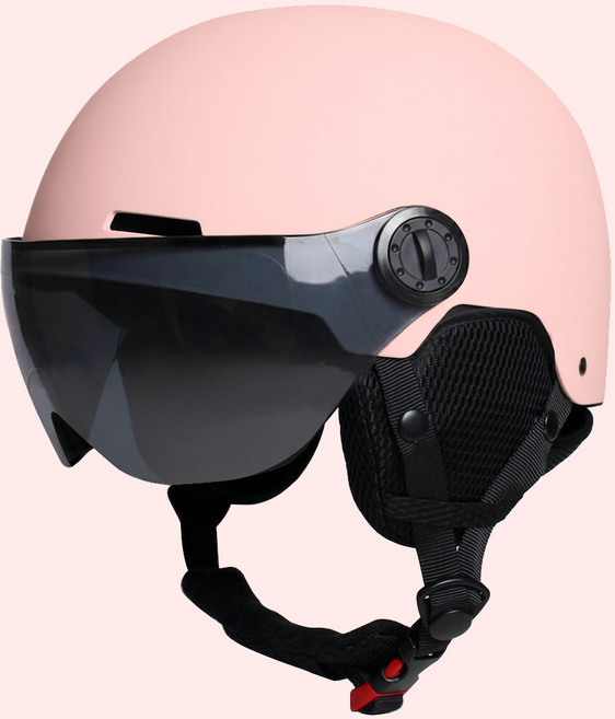 애몰라이트 AMH-08 스키 헬멧 일체형 고글 스노우보드, 파스텔핑크, 1개