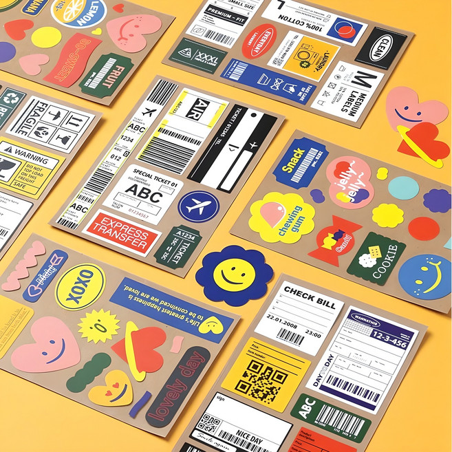 (방수 찐득함 없는) 끌린다 폰꾸 다꾸 스티커 세트