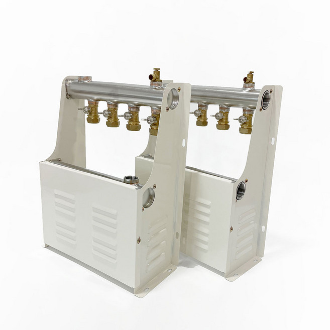 스텐 온수분배기 완카바 기름 25A 가스 20A 보일러용 2 3 4 5 6 7 8 9 10구 엑셀파이프 연결 난방 보일러분배기, 가스보일러용, 2구