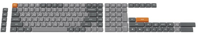 키크론 더블샷 로우프로파일 PBT 키캡 풀 세트, GRAY, PBT-100, 제조사축