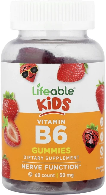 몸관리하세요 겨울입니다 Lifeable 어린이용 비타민B6 구미젤리 딸기 50mg 구미젤리 60개 특별관리진행, Lifeable어린이용비타민B6구미젤리딸기맛구미젤리60 - 쿠팡