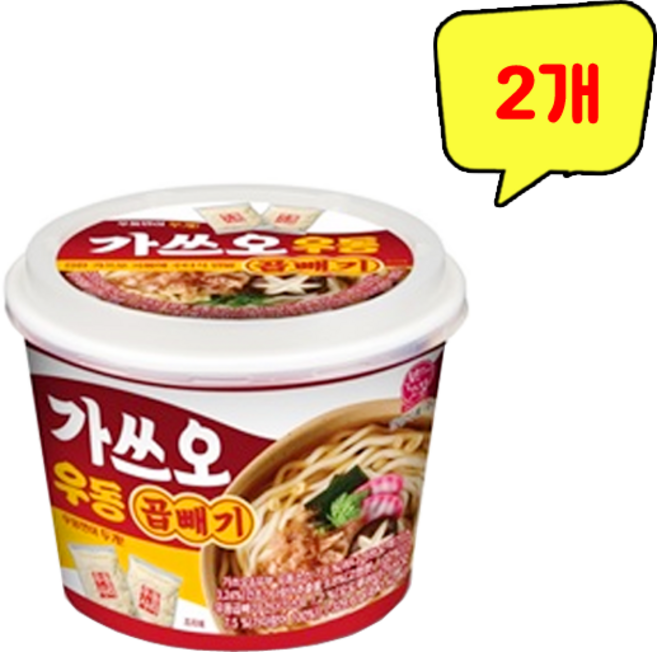 한일 본고장 가쓰오우동 곱빼기 큰컵, 2개, 329.6g