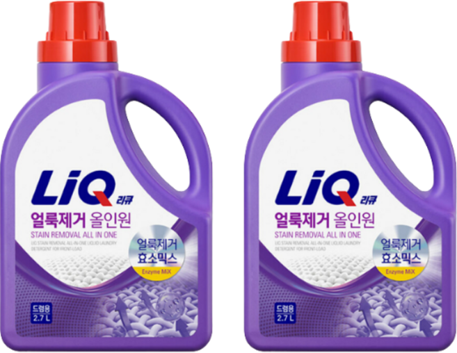 리큐 얼룩제거 올인원 세탁세제 2.1Lx6개 드럼용 리필 ( 진한겔 리뉴얼), 6개, 2.1L