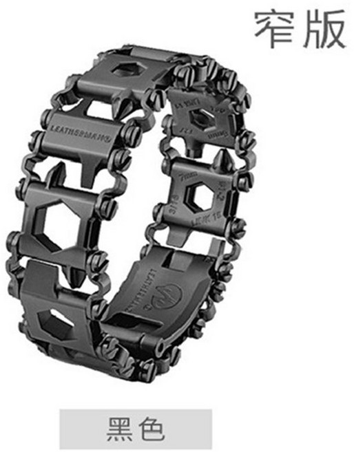 레더맨 멀티툴 BLUE 포함 트레드 시동기 만능공구 구조 RED 비상 코요테, 블랙 슬림 팔찌, 1개