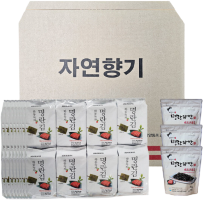 자연향기 하동녹차 명란김 6gx80봉 권여사 명란자반 70gx3봉, 3개