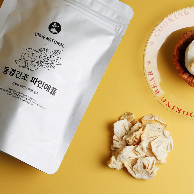 동결건조 100% 무설탕 과일칩 파인애플, 3개, 50g