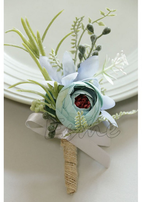 Esme 結婚胸花手腕花系列，精緻仿真花設計，適用於婚禮宴會與派對裝飾, 款式一 7號胸花, 1個