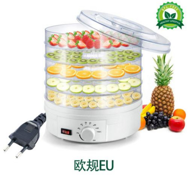 식품건조기 고추건조기 전기 탈수기 과일 스낵 육류 온도 조절기 제어 5 층, 2) white  EU