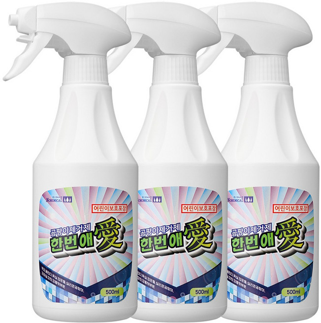 한번애 벽지 욕실 화장실 천장 실리콘 뿌리는 곰팡이제거제, 500ml, 3개
