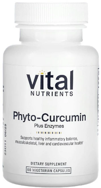 Vital Nutrients 파이토 커큐민 플러스 효소 베지 캡슐 60정, 비건, 성인남녀공용, 알약/캡슐, 1개 - 쿠팡