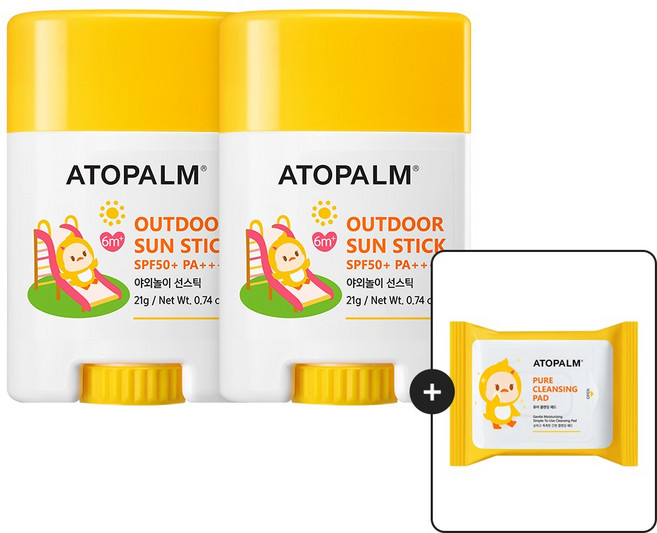 (정품) 아토팜 야외놀이 선스틱 21g 증정 퓨어 클렌징 패드 30매, (정품) 아토팜 야외놀이 선스틱 21g 증정 퓨어 클렌