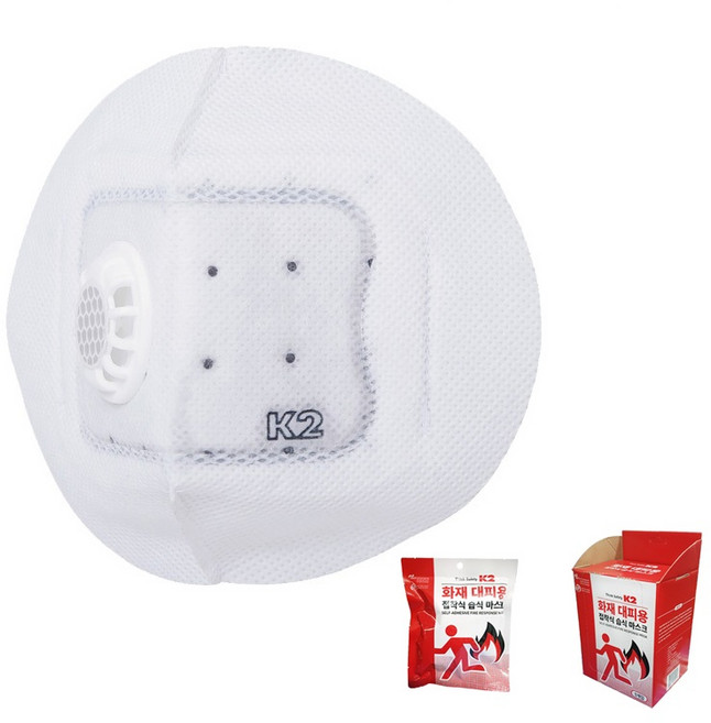 K2 화재대피용 접착식 습식마스크 - 1개, 1개입, 기본