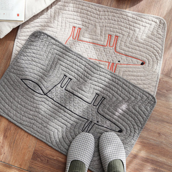 여우 퀄팅 면매트 발매트 욕실 주방 인테리어 소품 디자인 아이디어 상품, 그레이