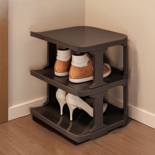 덴코 공간활용 수납 신발 정리대, 1개, 블랙 3단