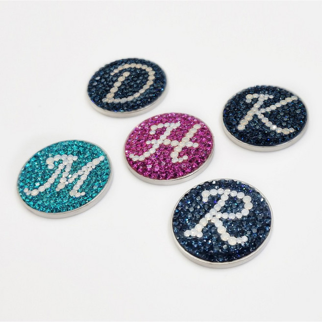 아이엠 골프 볼마커 수제 영문 이니셜 각인 골프공마크 선물, 흘림체, INIT(1글자), 10_블랙화이트, 1개