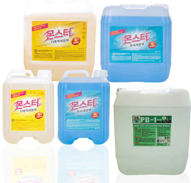 몬스터 다목적 유리 세정제 13L 18.75L 차량용 가정용 업소용 에탄올 말통 세제 피비원 PB-1, 몬스터 다목적세제 10리터, 1개