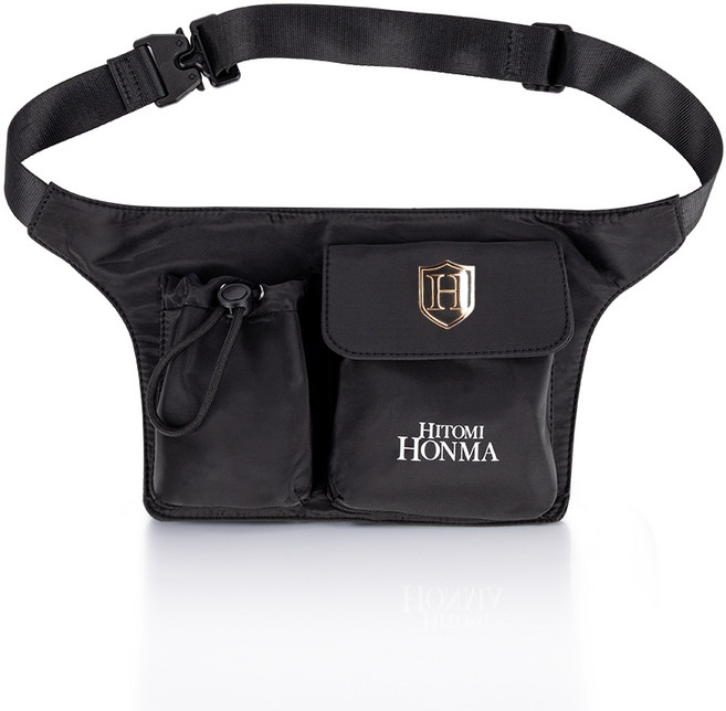 히토미혼마 초경량 원터치버클 파크골프 힙색, 블랙, 1개