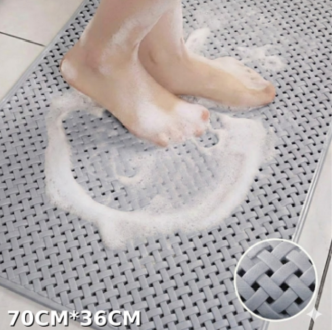 이지몰 TPE 논슬립 욕실 매트 화장실 미끄럼 방지 물빠짐 바닥 깔판, 그레이, 1개