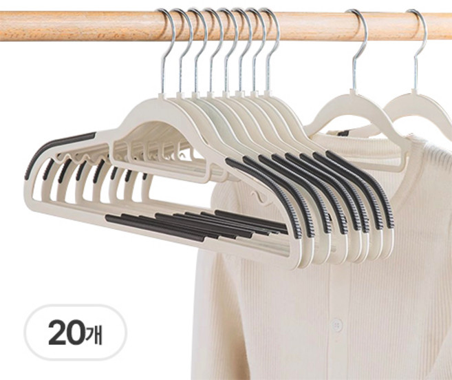 그리에티 회전형 논슬립 옷걸이 어깨뿔방지, 20개, 그레이