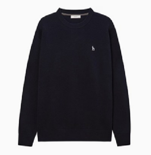 헤지스 남성용 단색 울 니트 긴팔 티셔츠