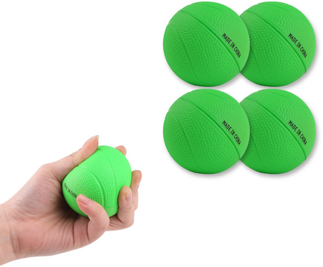 소프트볼 양손운동 악력볼 그립공 손 운동볼 재활운동, 4개, 소프트볼 초록