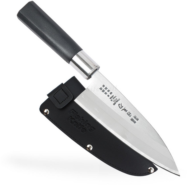 일천도 데바 (P손잡이) + 칼집 세트 생선칼 횟칼 일식칼, 1개