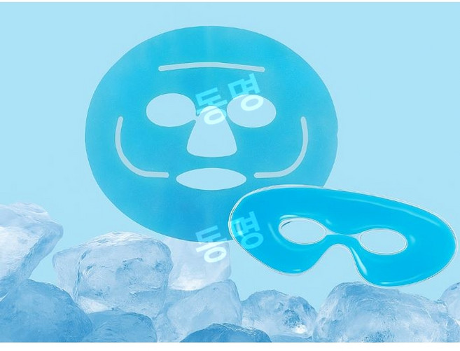 DM 얼굴 겔 마스크 팩 붓기제거 눈 냉온 쿨링팩 아이팩 2p 세트, 아이스 마스크팩 + 아이팩