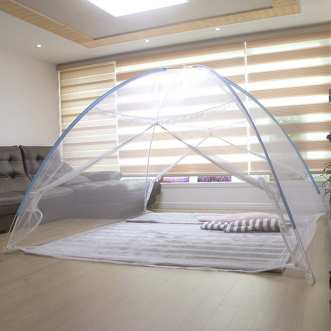 이세이브 침대용 모기장 9~10인용_양문형 텐트형모기장, 블루