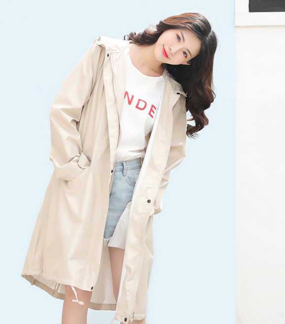 나블리박스 프리미엄 고급형 예쁜 여성 우비 패션 레인코트 도시의 차도녀 골프 우의 비옷 보관파우치