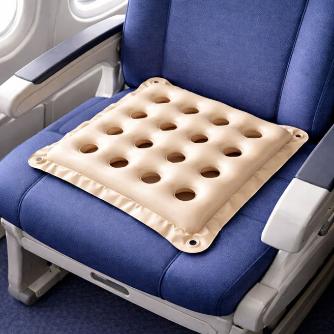 기내전용방석 에어 꼬리뼈 엉덩이 안아픈 체중분산 해외여행 휴대용, 네이비 기모