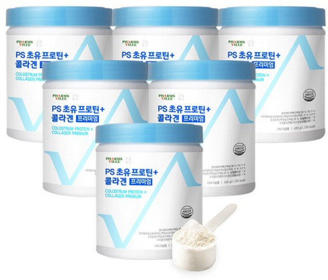 팜스빌 PS 초유 프로틴 플러스 콜라겐 프리미엄 단백질 쉐이크, 420g, 6개