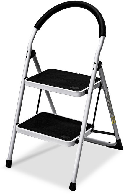 로티홈시스 접이식 가정용 사다리 화이트블랙, 1개