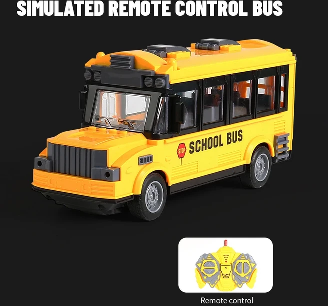 리모컨 스쿨 버스 4 채널 투어 버스 모델 더블 데커 관광 버스 개방 가능한 문 전기 자동차 크리스마스 1:3, 05 Double decker bus, 1개