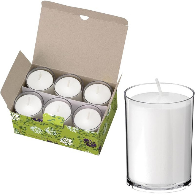 카메야마나 24시간 보티브 6개입 촛불 식물 원료 배합 냄새와 검댕이 적다