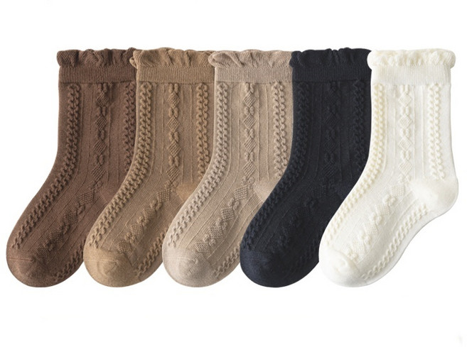 베베로사 여아용 로리타 심플 5컬러 베이직 양말 5종 세트