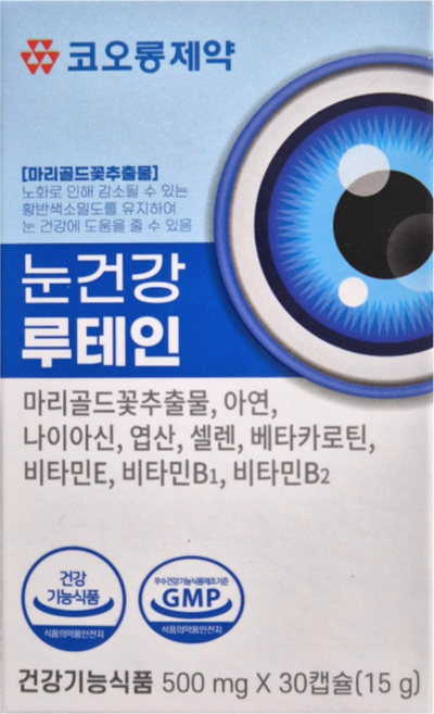 코오롱제약 눈건강 루테인 나이아신 셀렌 비타민E 아연 베타카로틴 비타민b1 비타민b2 엽산, 30정, 1박스