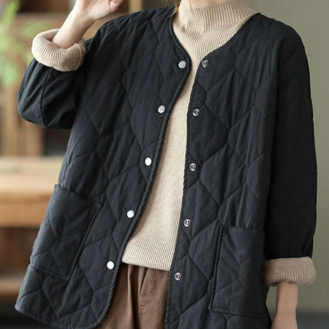 AOKADA 경량패딩 여성 가을겨울 안감 외투 중년 엄마 보온 패딩 여성용 루즈핏 빅사이즈 패딩 4색