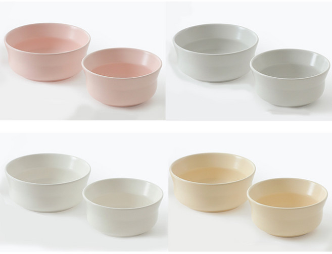 탁가온 밀키 어린이 밥공기 국공기 세트 4컬러(화이트 핑크 옐로우 그레이), 그레이, 1개