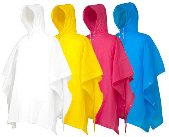 다회용 EVA 판초 우의 우비 비옷 레인코트, 옐로우, 1개