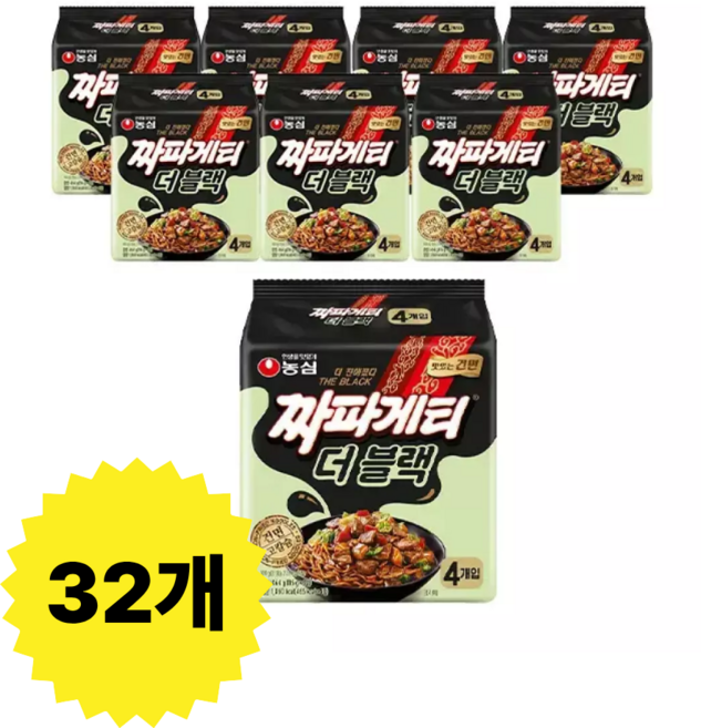 농심 짜파게티 더 블랙 116g 4개입 8개, 짜파게티40