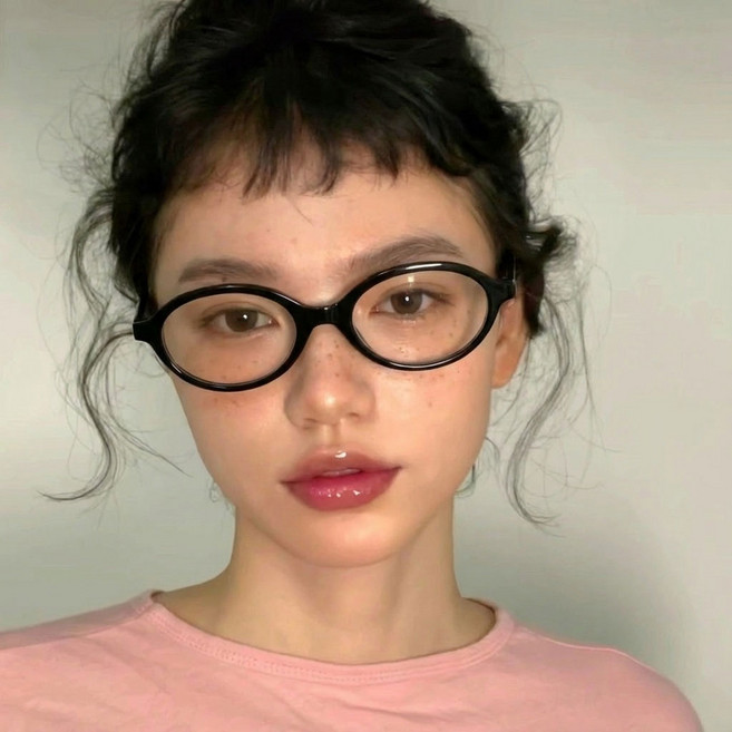 콘오벌 긱시크 뿔테안경 심플한 오벌안경테