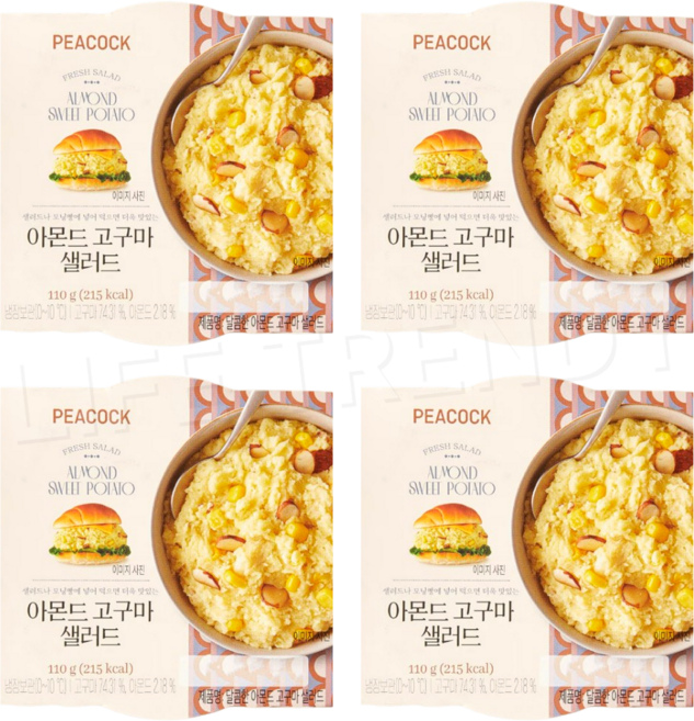 피코크 아몬드 고구마 샐러드, 110g, 4개